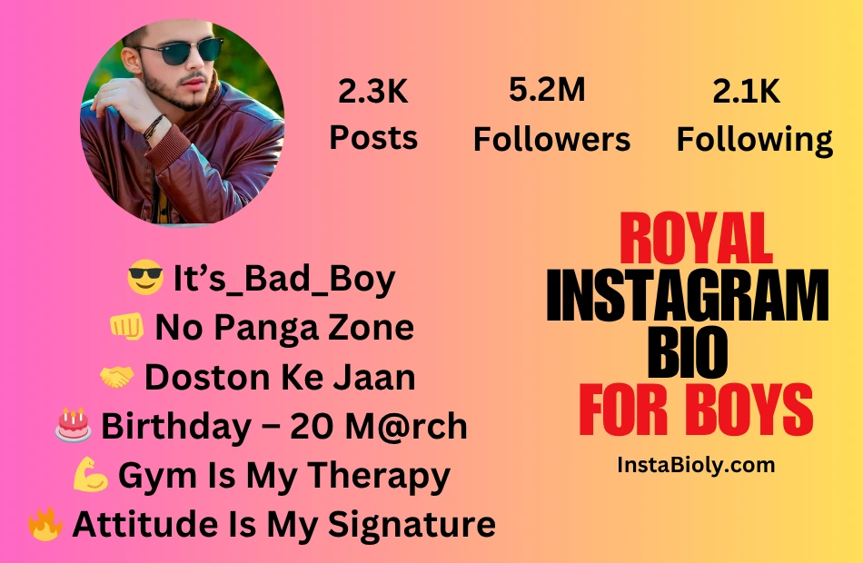 instagram bio for boys royal