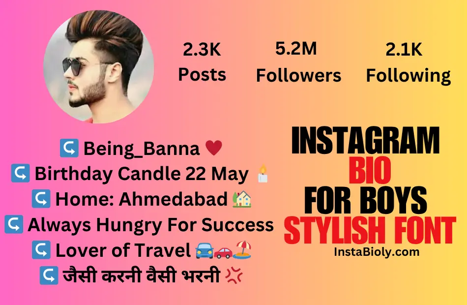 instagram bio for boys stylish font single