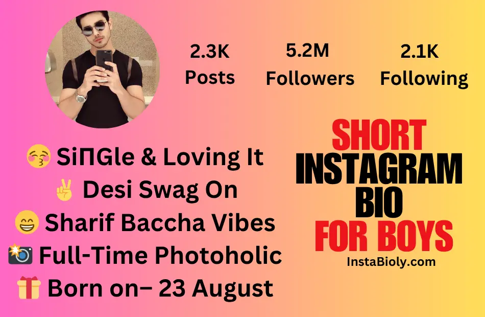 short instagram bio for boys