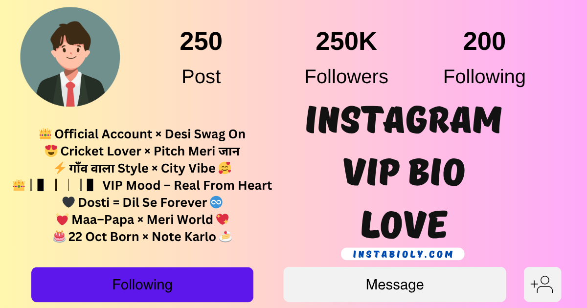 Instagram VIP Bio Love