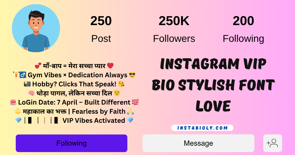 Instagram VIP Bio Stylish Font Love