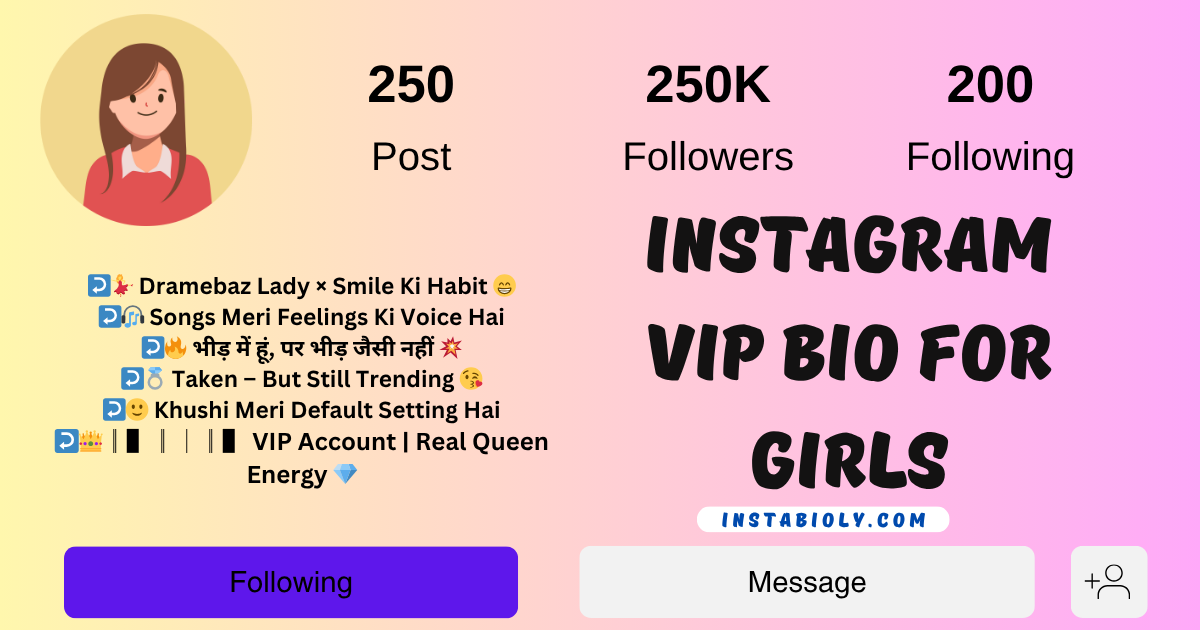 Instagram Vip Bio for Girls