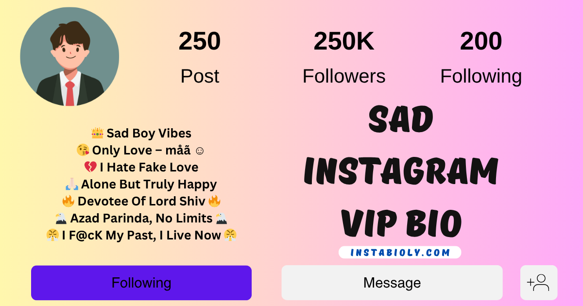 Sad Instagram VIP Bio