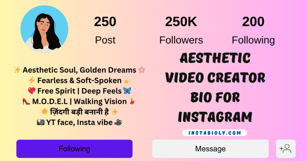 Aesthetic Video Creator Bio For Instagram