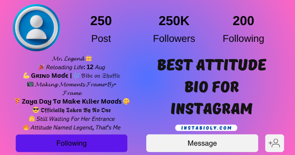Best Attitude bio for instagram