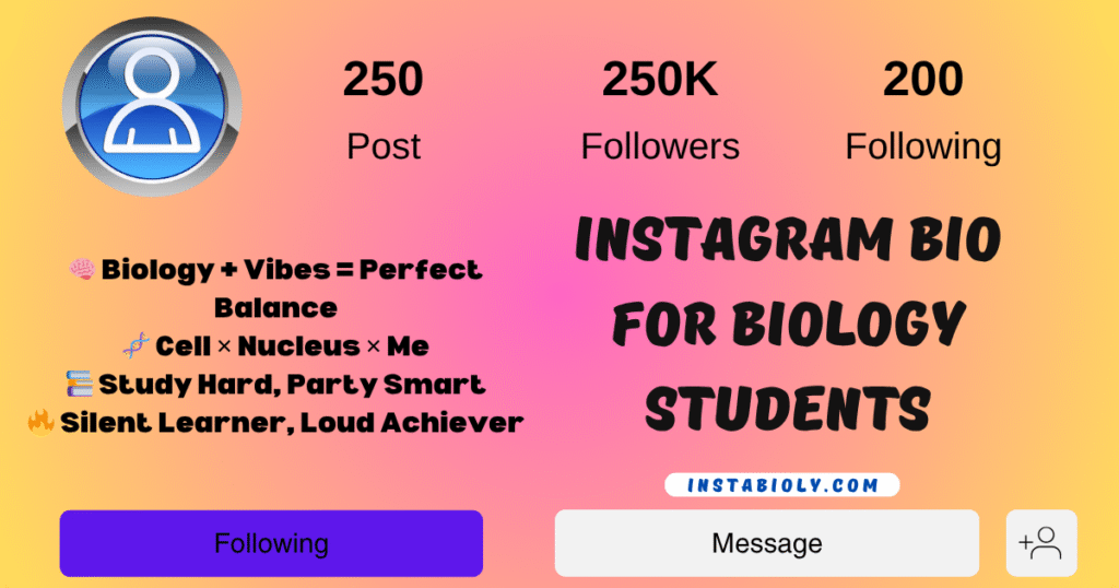 Instagram Bio for Biology Students