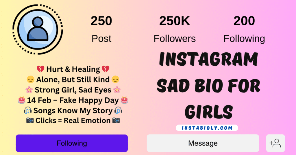 390+ Best Sad Bio For Instagram and Sad Instagram Bio Ideas in 2025 5 Instagram sad bio For Girls