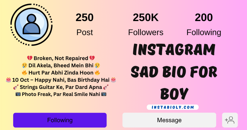 390+ Best Sad Bio For Instagram and Sad Instagram Bio Ideas in 2025 4 Instagram sad bio for boy