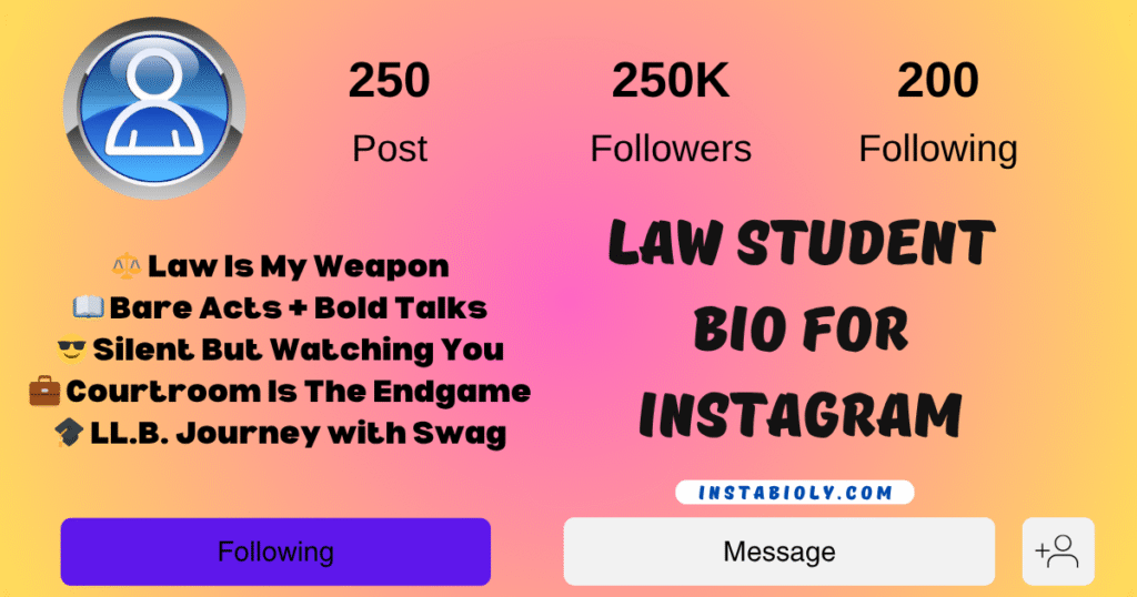 Law Student Bio For Instagram