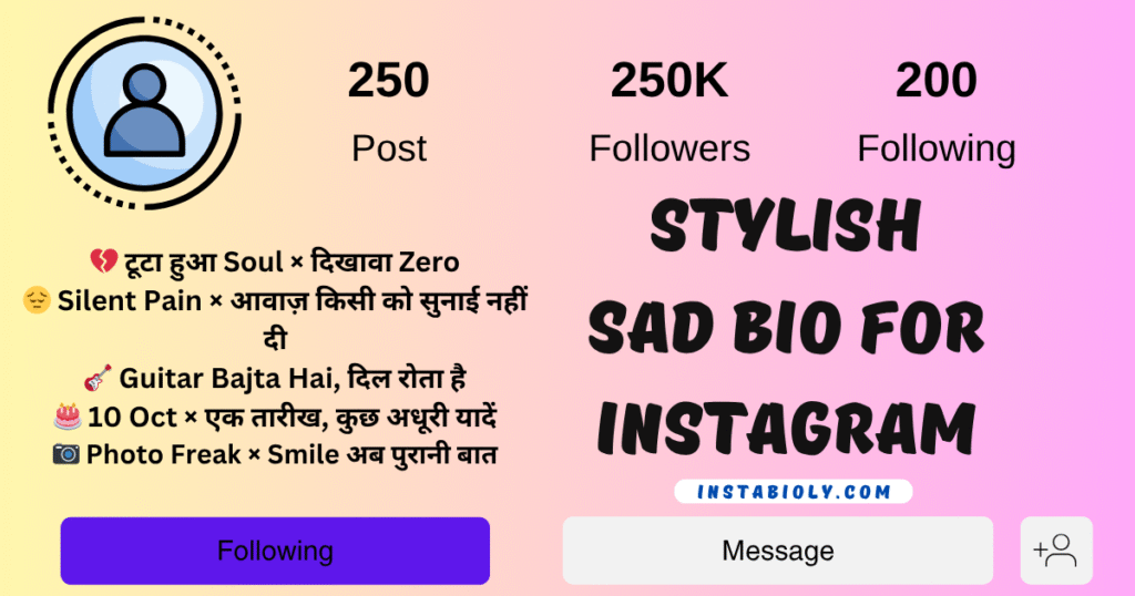 390+ Best Sad Bio For Instagram and Sad Instagram Bio Ideas in 2025 3 Stylish sad bio for instagram