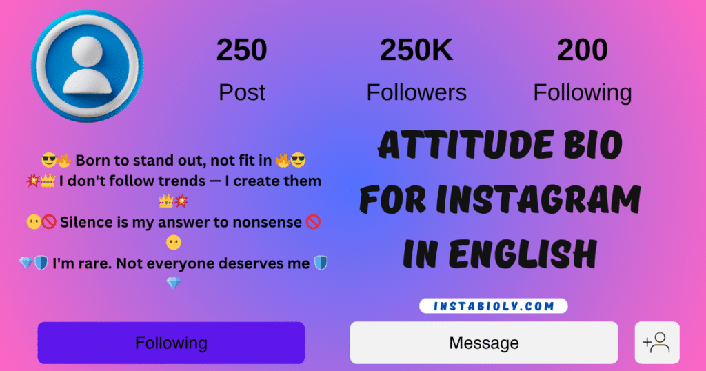 attitude bio for instagram in english