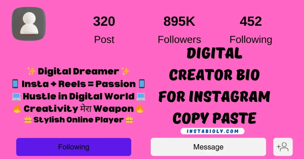 170+ Best Digital Marketing Bio for Instagram | Creative, Professional & Stylish Bios 6 Digital creator bio for instagram copy and paste