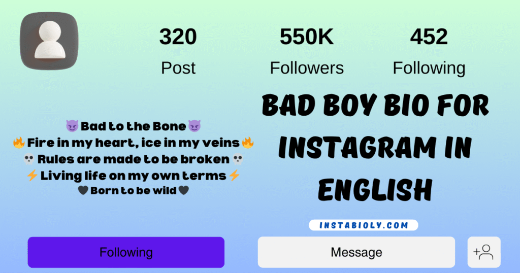 260+ Bad Boy Instagram Bio That Speak Your Attitude — Bold & Fearless! 8 bad boy bio for instagram in english