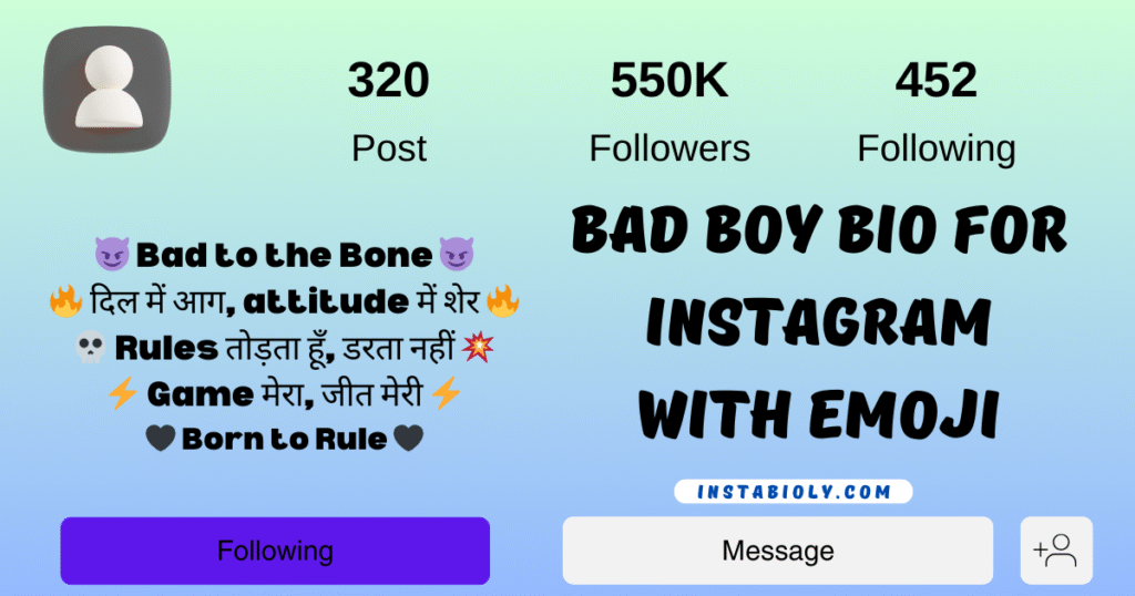 260+ Bad Boy Instagram Bio That Speak Your Attitude — Bold & Fearless! 7 bad boy bio for instagram with emoji