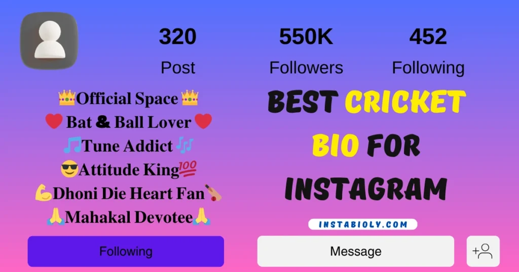 550+ Best Cricket Bio For Instagram | Cricket Lover Bio –(Boys & Girls) 2 best cricket bio for instagram