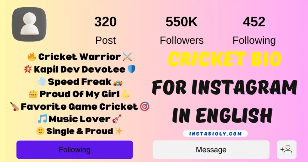 550+ Best Cricket Bio For Instagram | Cricket Lover Bio –(Boys & Girls) 11 cricket bio for instagram in english