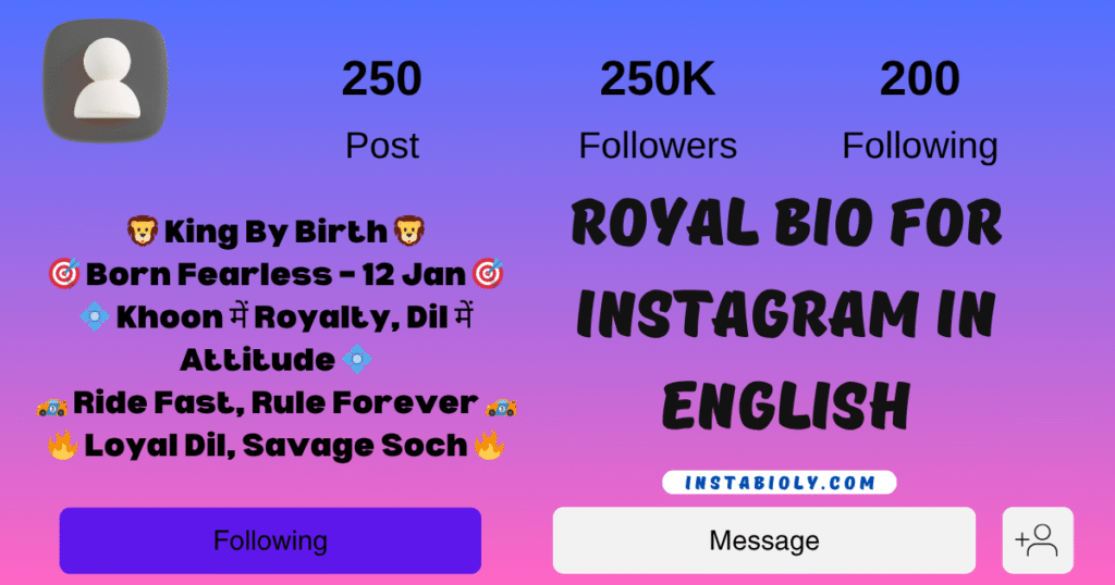 310+ Royal Bio for Instagram – Best Classy & Stylish Bio Ideas for Boys & Girls 6 royal bio for instagram in english