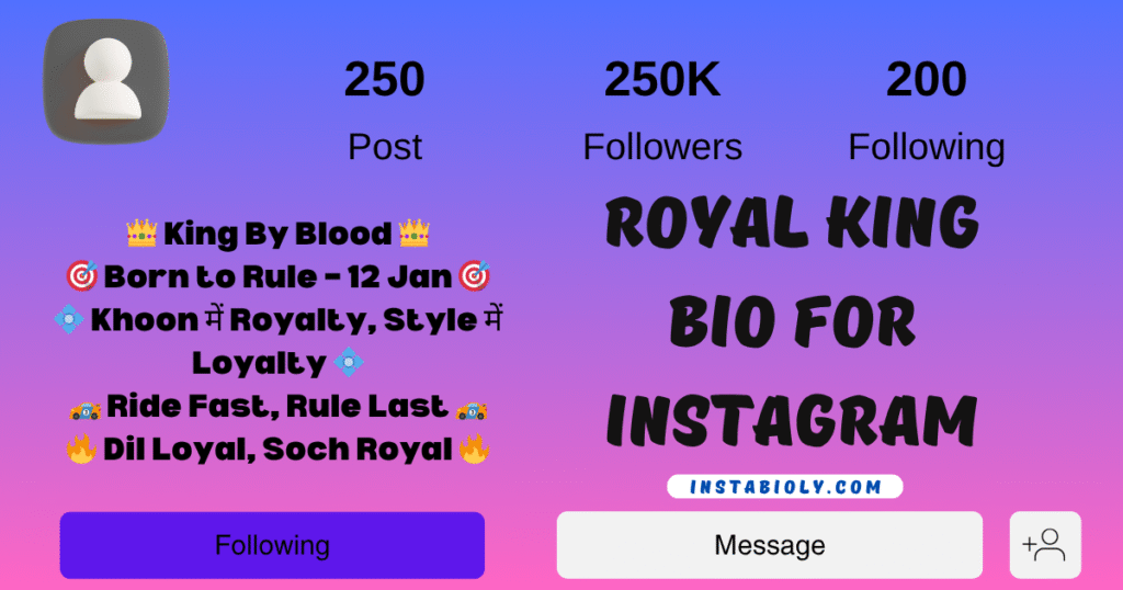 310+ Royal Bio for Instagram – Best Classy & Stylish Bio Ideas for Boys & Girls 7 royal king bio for instagram